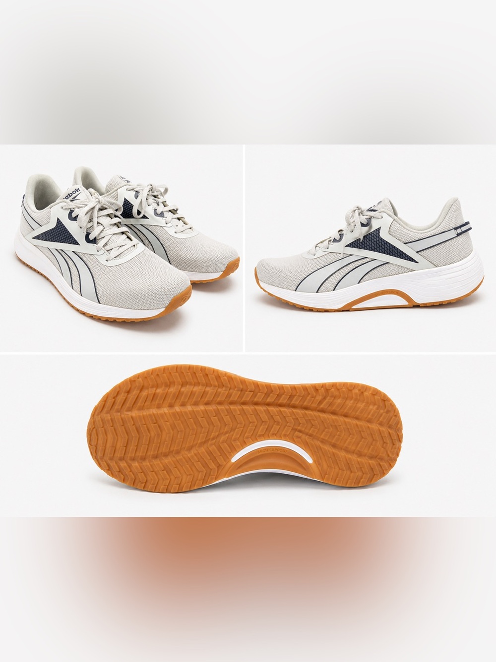 Reebok Running / Walking Sneakers White Gray Gum Sole Like New